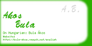akos bula business card